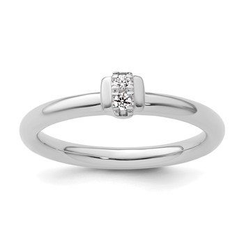 14k White Gold Stackable Expressions Diamond Ring