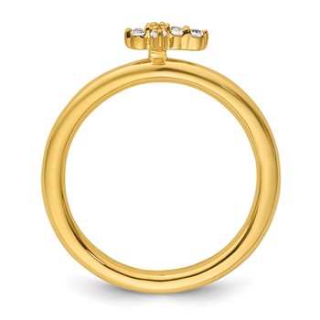 14k Stackable Expressions Diamond Cross Ring — alternate view