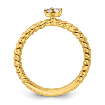 14k Stackable Expressions Diamond Twisted Ring — alternate view