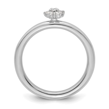 14k White Gold Stackable Expressions Diamond Star Ring — alternate view