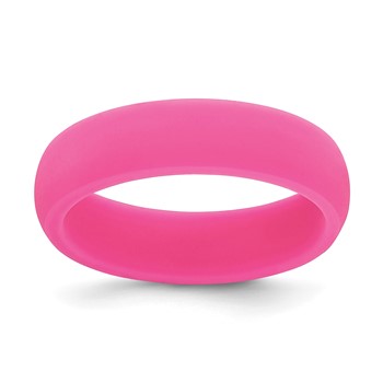 Silicone Hot Pink 5.7mm Domed Band Size 5