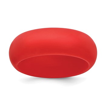 Silicone Red 8mm Domed Band Size 7