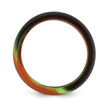 Silicone Green and Brown Camouflage 8.7mm Domed Band Size 7 — alternate view
