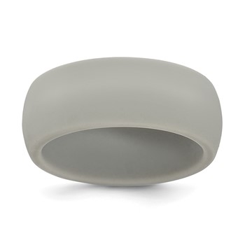 Silicone Light Grey 8.7mm Domed Band Size 7