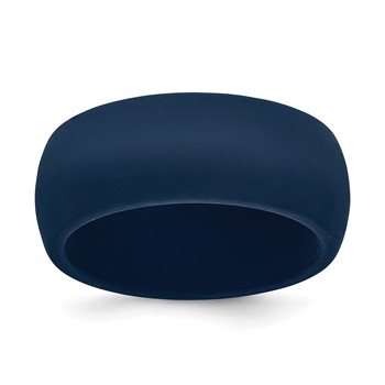 Silicone Navy Blue 8.7mm Domed Band Size 7