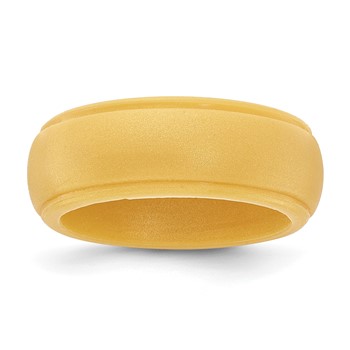 Silicone Gold Metallic 8mm Ridged Edge Band Size 10