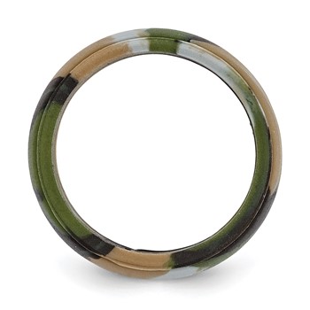 Silicone Green and Brown Camouflage 8mm Ridged Edge Band Size 7 — alternate view