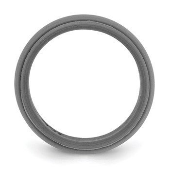 Silicone Dark Grey 8mm Ridged Edge Band Size 10 — alternate view