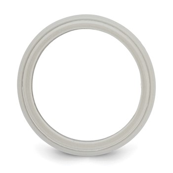 Silicone Grey 8mm Ridged Edge Band Size 10 — alternate view