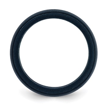 Silicone Navy Blue 8mm Ridged Edge Band Size 10 — alternate view