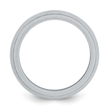 Silicone Silver Metallic 8mm Ridged Edge Band Size 10 — alternate view