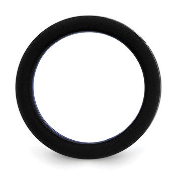 Silicone Black with Blue Line Center 7.5mm Flat Band Size 10 — alternate view