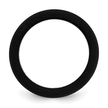 Silicone Black with White Line Center 7.5mm Flat Band Size 10 — alternate view