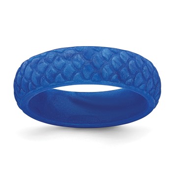 Silicone Blue Mermaid Pattern 5.7mm Domed Band Size 5
