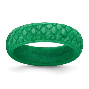 Silicone Green Mermaid Pattern 5.7mm Domed Band Size 5