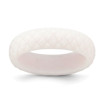 Silicone White Mermaid Pattern 5.7mm Domed Band Size 5