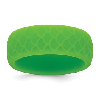 Silicone Light Green 8.70mm Fish Scale Pattern Band