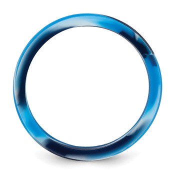 Silicone Blue/White 8.70mm Flat Edge Band — alternate view