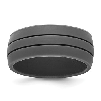 Silicone Dark Gray 8.50mm Grooved Band