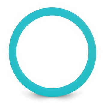 Silicone Aqua Blue 4mm Ridged Edge Band — alternate view