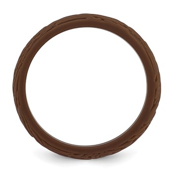Silicone Brown 5.70mm Wood Grain Pattern Band — alternate view