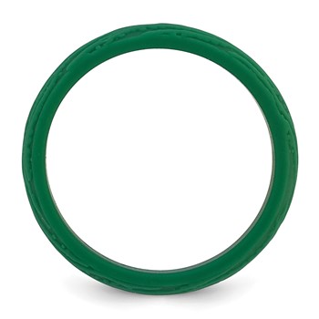 Silicone Hunter Green 5.70mm Wood Grain Pattern Band — alternate view