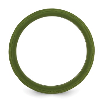 Silicone Olive Green 5.70mm Wood Grain Pattern Band — alternate view