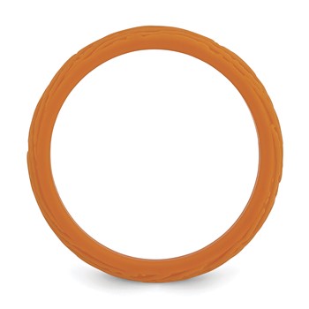 Silicone Pumpkin Orange 5.70mm Wood Grain Pattern Band — alternate view