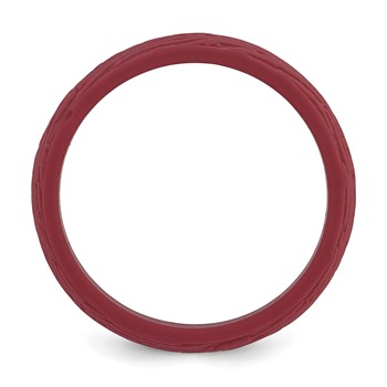 Silicone Dark Red 5.70mm Wood Grain Pattern Band — alternate view