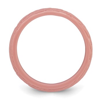 Silicone Rose Pink 5.70mm Wood Grain Pattern Band — alternate view