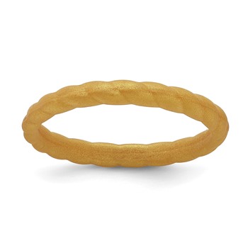 Silicone Metallic Gold 3mm Braided Band