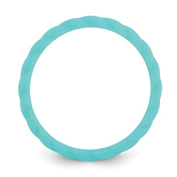 Silicone Aqua Blue 3mm Braided Band — alternate view