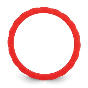 Silicone Red 3mm Braided Band — alternate view