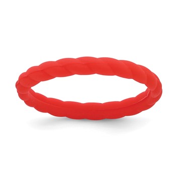 Silicone Red 3mm Braided Band