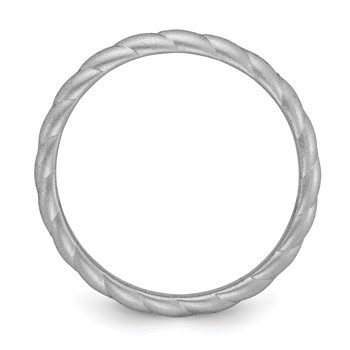 Silicone Metallic Silver 3mm Braided Band — alternate view