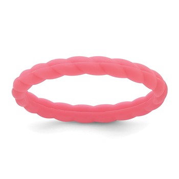 Silicone Watermelon Pink 3mm Braided Band
