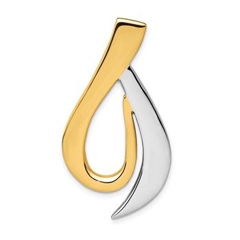 14k Two-tone Polished Slide Fits up to 6mm Regular/8mm Fancy or Reversible Omega