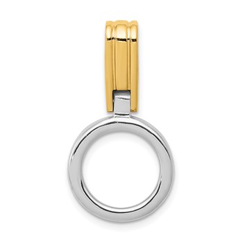 14k Two-tone Circle Slide Fits up to 3mm Regular/6mm Fancy or Reversible Omega
