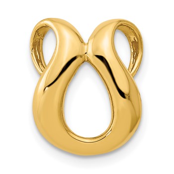 14k Polished Slide Fits up to 2mm Regular/4mm Fancy or Reversible Omega