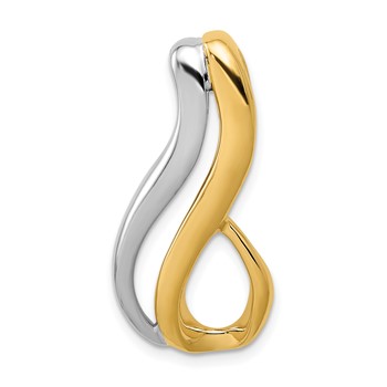 14k Two-Tone Slide Fits up to 6mm Regular/Fancy/Reversible Omega