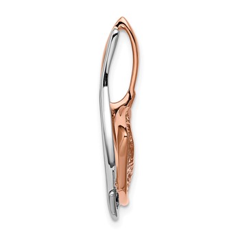 14k Two-tone White and Rose Gold Peg-Set Diamond Slide Mounting Fits up to 2mm Regular/6mm Fancy or Reversible Omega — alternate view