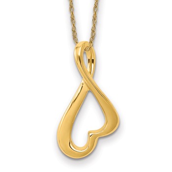 14k Polished Heart Necklace