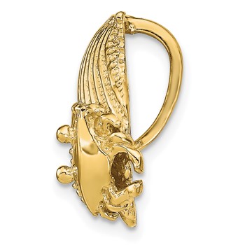 14k Scallop Shell with Crab Omega Slide — alternate view