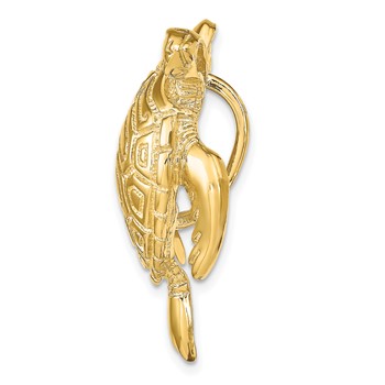 14k Large Polished Turtle Omega Slide — alternate view