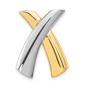 14k Two-tone X Slide