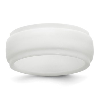 Silicone White 9mm Ridged Edge Band