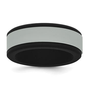 Silicone Black with Removable Grey Center 8mm Band