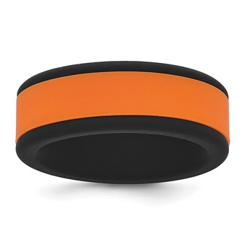 Silicone Black with Removable Orange Center 8mm Band