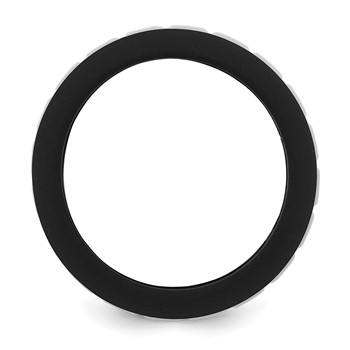 Silicone Black with White Grooved Center 7.50mm Band — alternate view