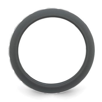 Silicone Grey with White Grooved Center 7.50mm Band — alternate view